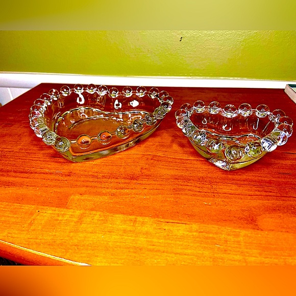 Set of 2 Vintage/Antique Candlewick Heart Candy Dishes 💘 Valentine’s Day Gift! - Picture 6 of 12